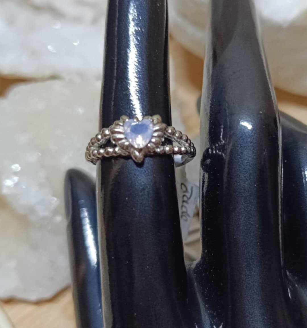 Bague Jade Violet Coeur