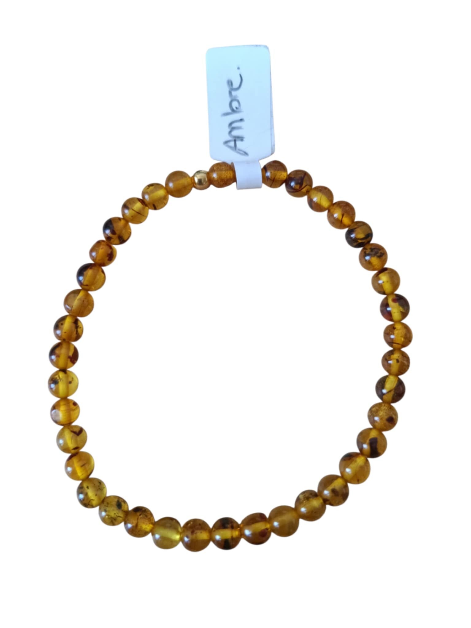 Bracelet Ambre jaune 5mm
