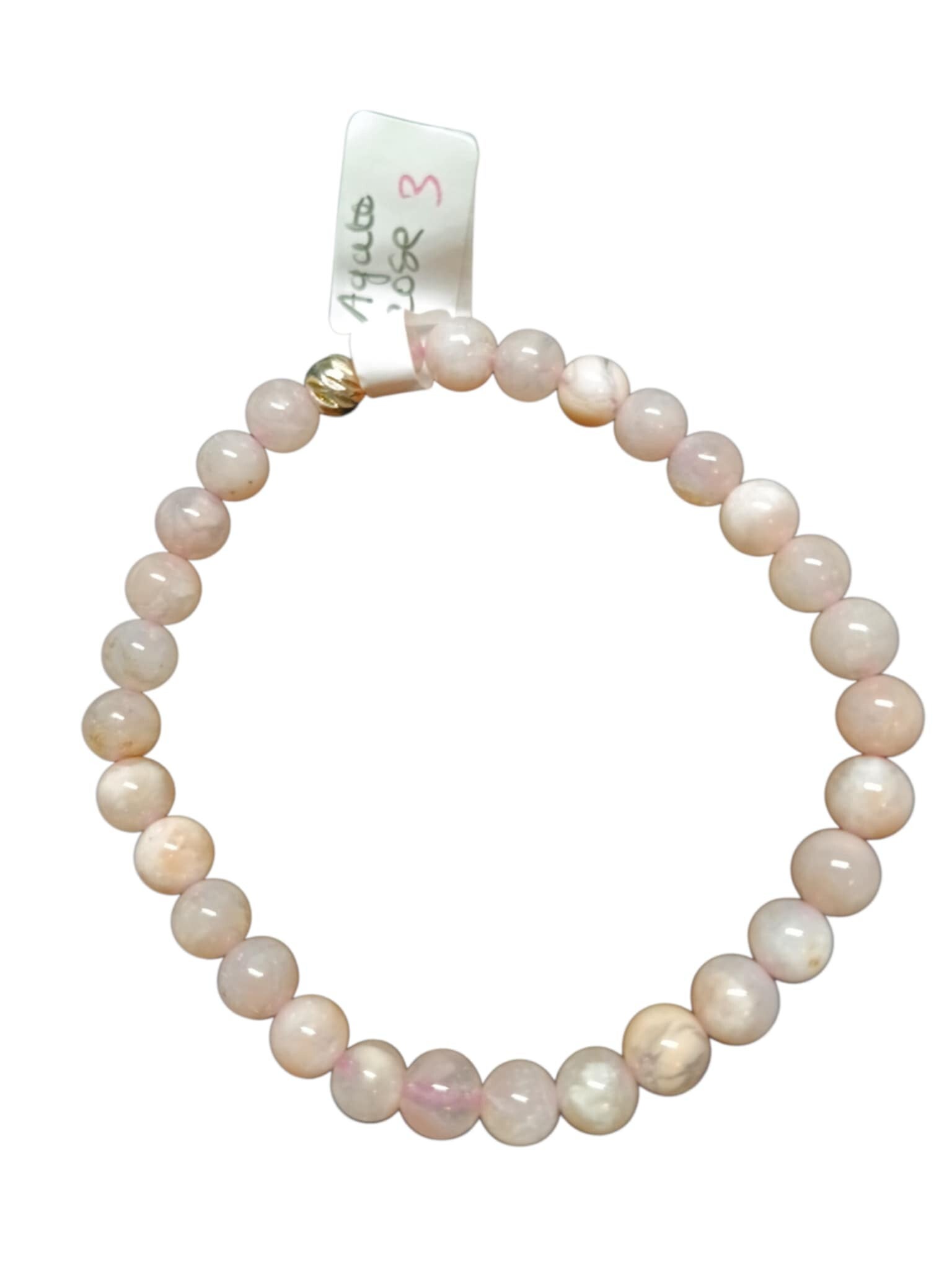 Bracelet Agate Rose 6mm