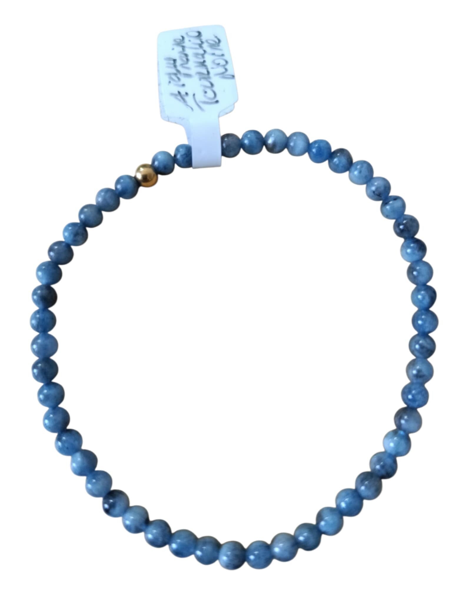 Bracelet Aigue Marine & inclusion Tourmaline Noire 4mm