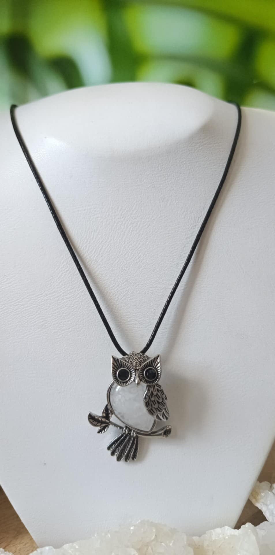 Collier Cristal de Roche Hiboux