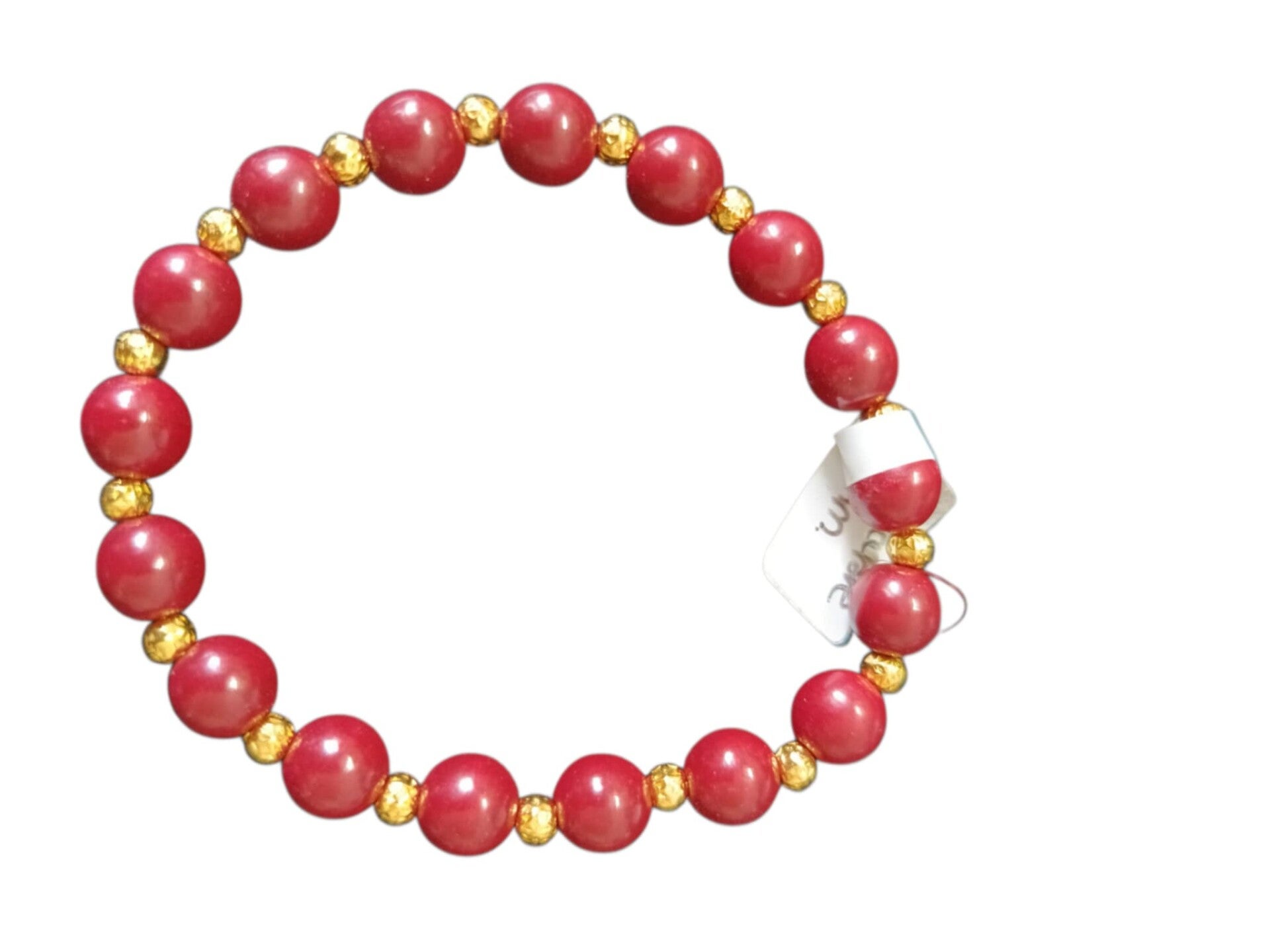 Bracelet Cinabre Doré 8mm