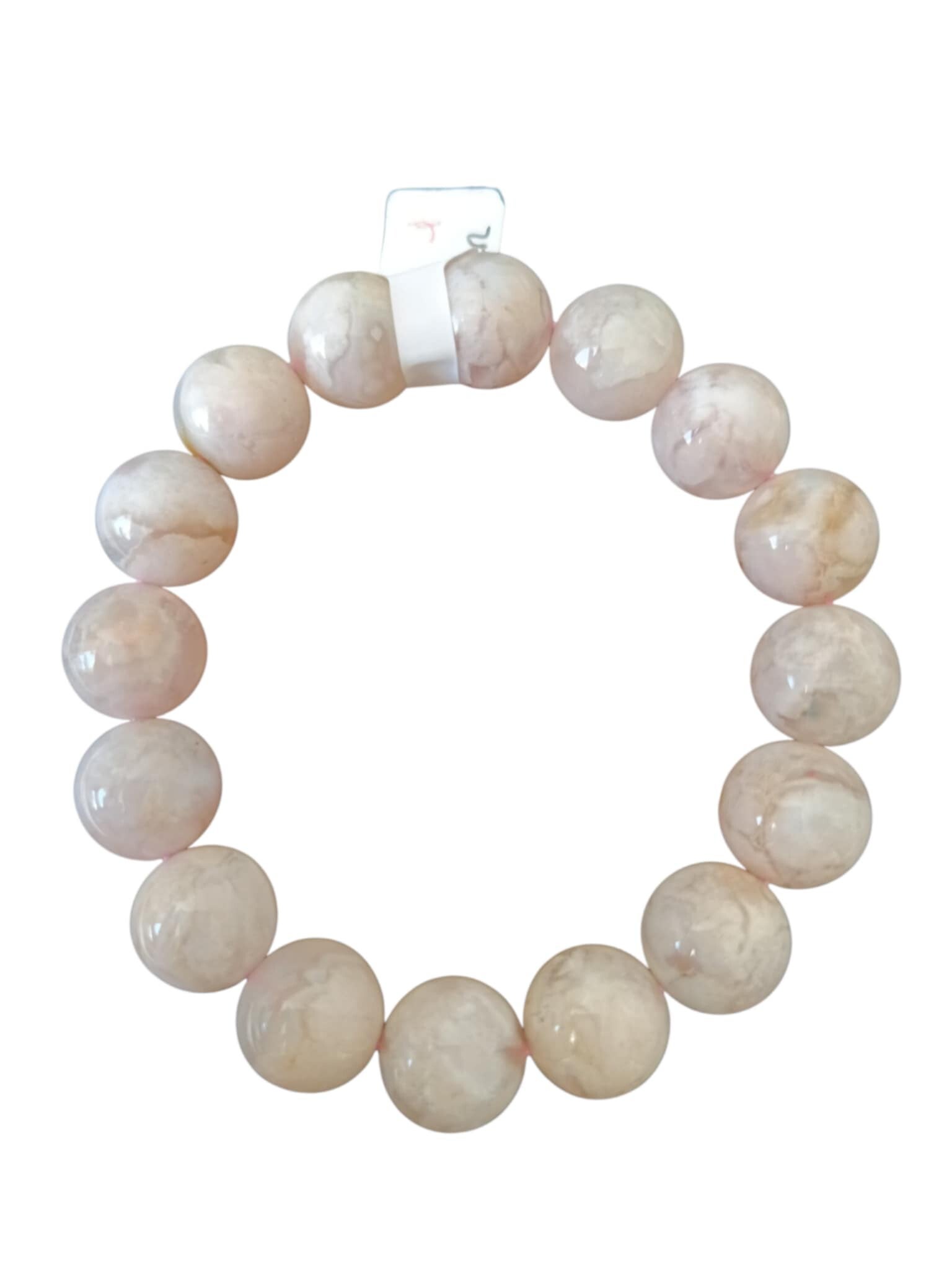 Bracelet Agate Fleur de Cerisier - Sakura 12mm