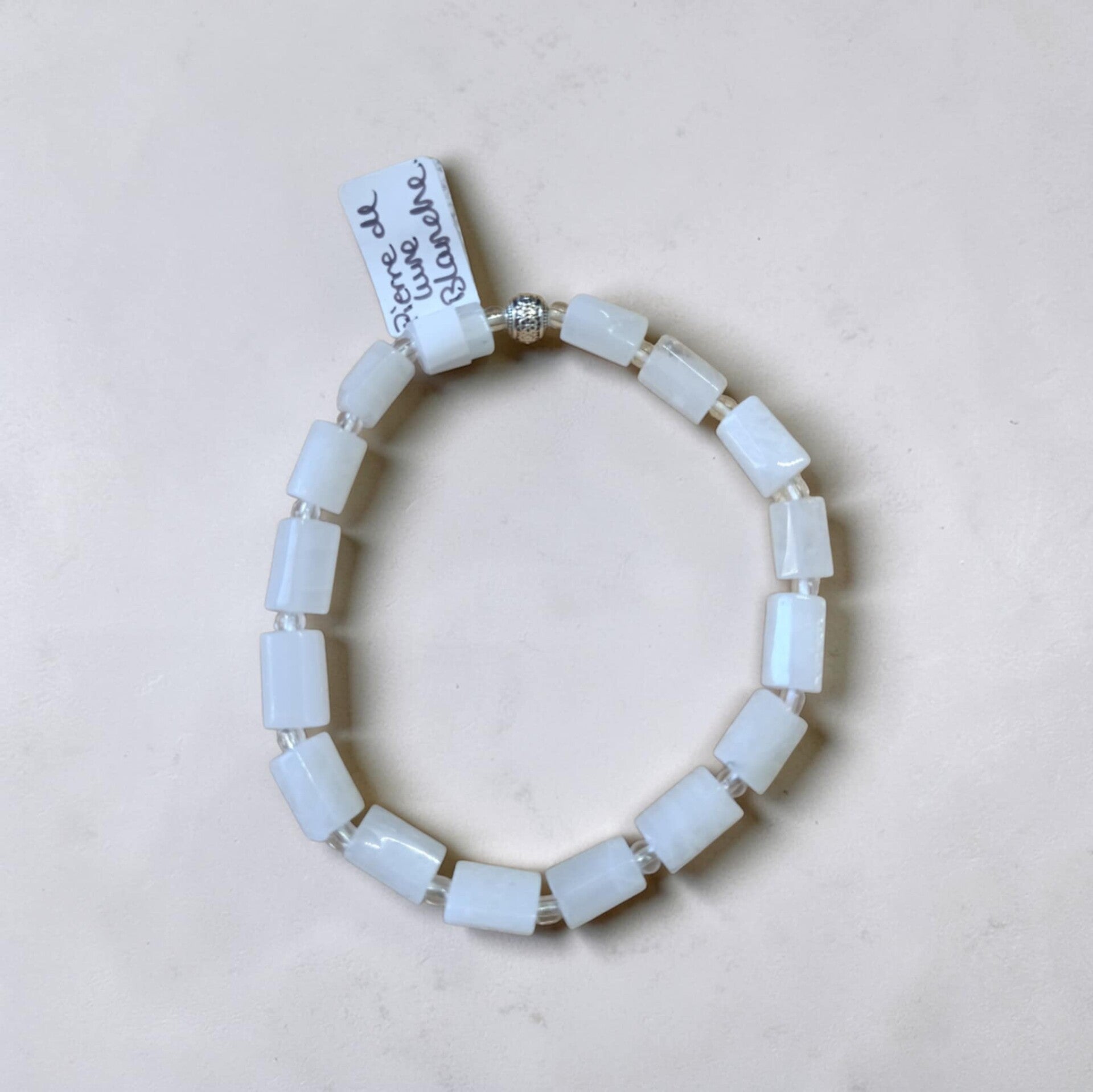 Bracelet Pierre de Lune Blanche Tube