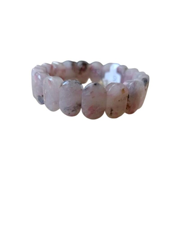 Bracelet Rhodonite Rose Ovale 16mm