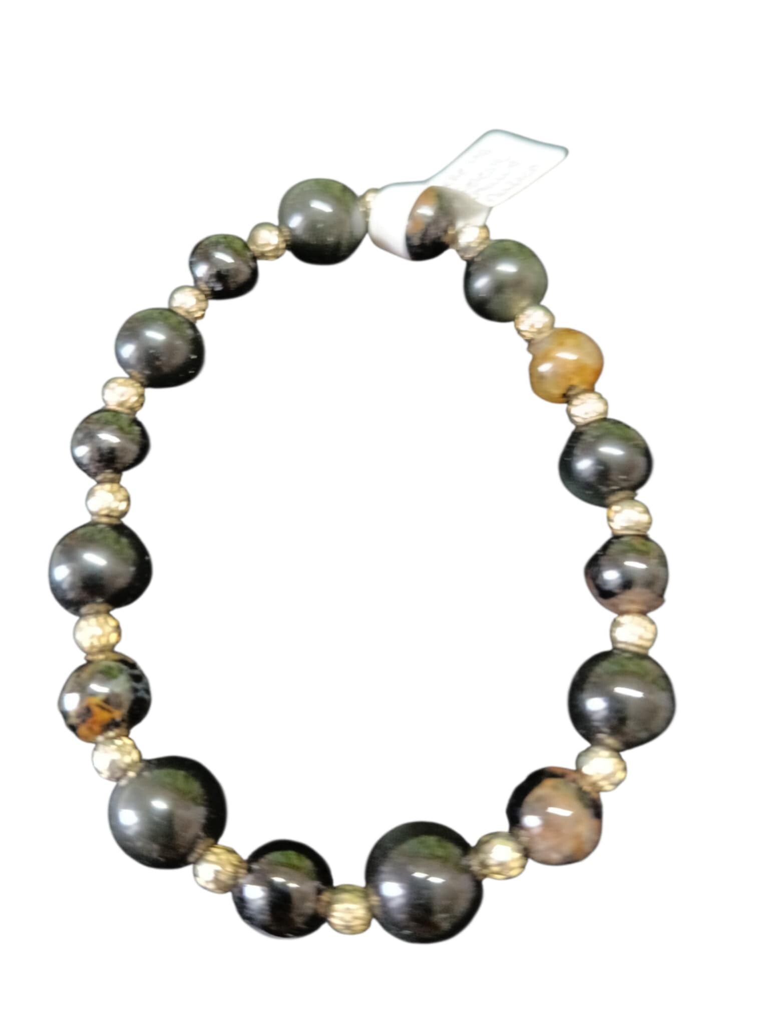 Bracelet Obsidienne Oeil Céleste & Tourmaline Brune