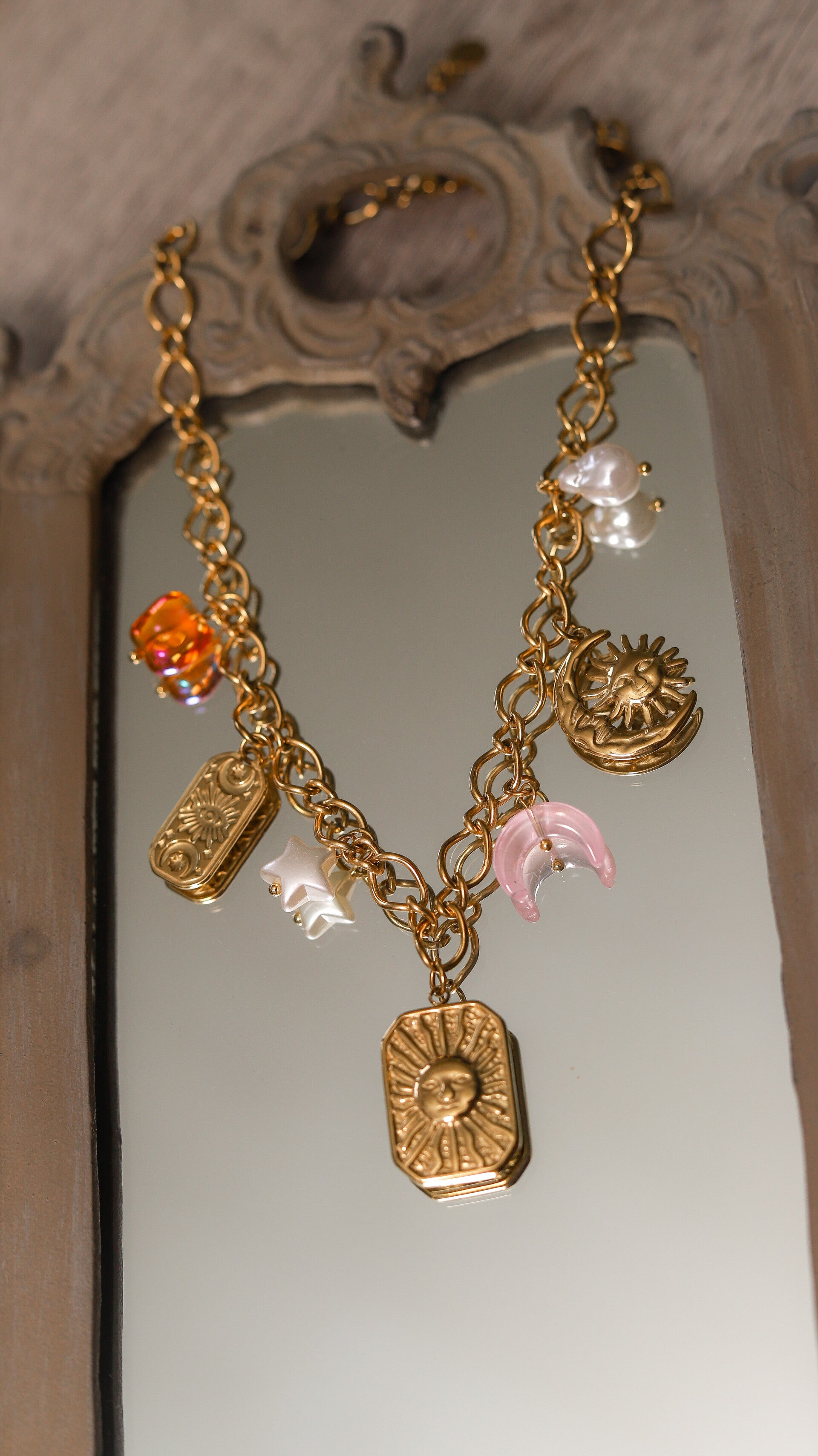 Bedelketting rechthoek maan