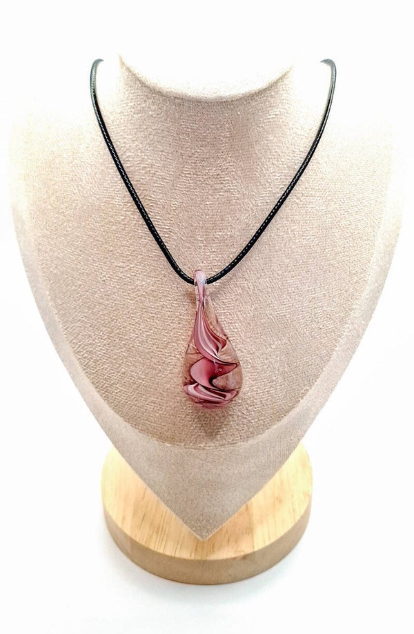 Muranoglashanger spiraal roze