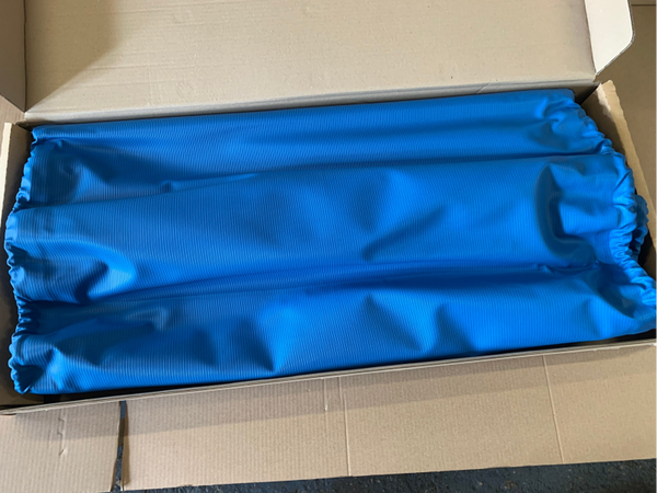 Capote 2cv bleu myosotis toile renforcee OUVERTURE INTERIEUR STOCK NEUF