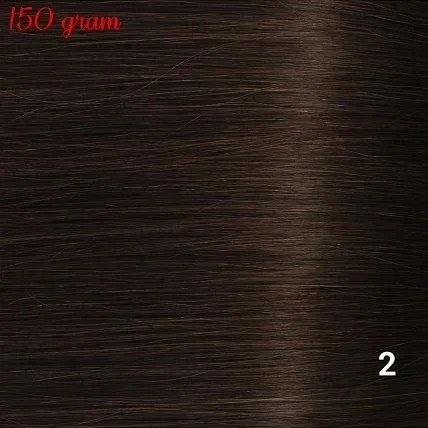 RedFox Clip-in Extensions 45cm - Extra Volume - 150 gram #2 Deep Dark Brown