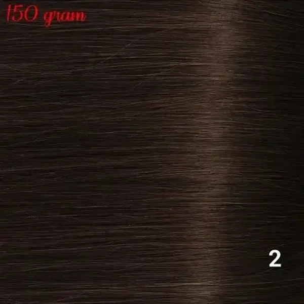 RedFox Clip-in Extensions 45cm - Extra Volume - 150 gram #2 Deep Dark Brown