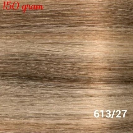 RedFox Clip-in Extensions 45cm - Extra Volume - 150 gram #613/27 Light Blonde/ Dark Blonde