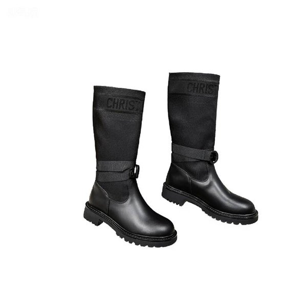 DIOR D Racer Mid Calf Boots Black