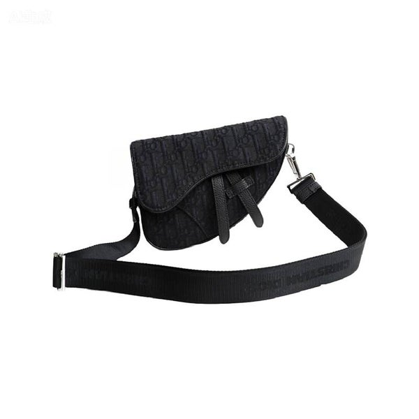 DIOR Saddle Bag Black Oblique Jacquard