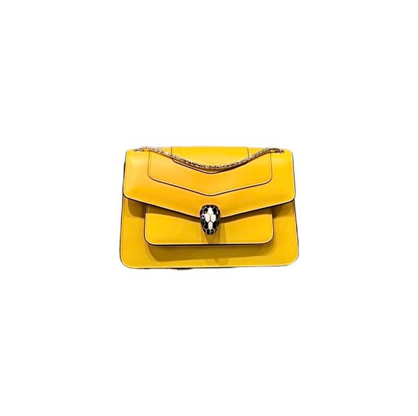 BVLGARI Serpenti Forever Flap Cover Bag Golden Amber