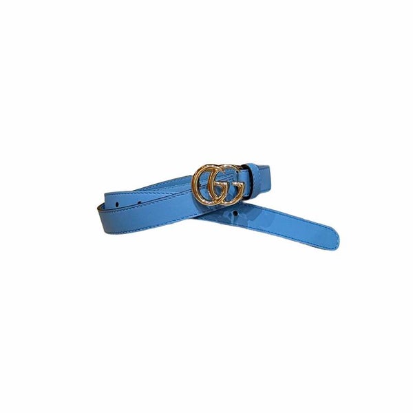 GUCCI Thin belt with Interlocking G buckle Sky