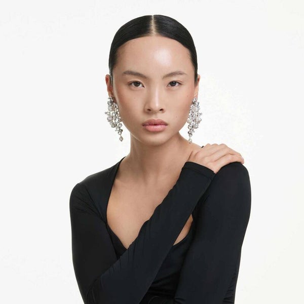 SWAROVSKI Constella Earrings Silver Pearl
