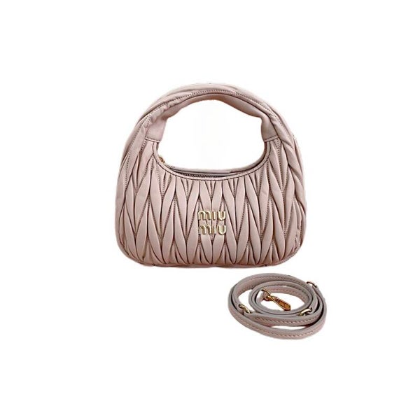 MIU MIU Wander Matelassé Hobo Bag Powder Pink