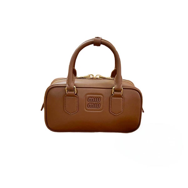 MIU MIU Arcadie Leather Bag Cognac Classique