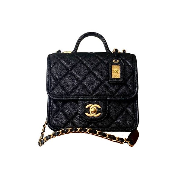 CHANEL Small Messenger Bag with Top Handle Black
