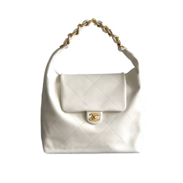 CHANEL Maxi Hobo Bag White