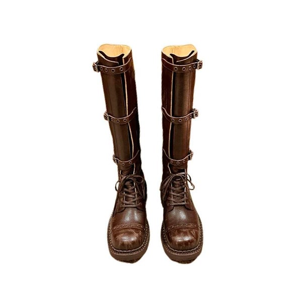 MIU MIU Buckle Leather Boots