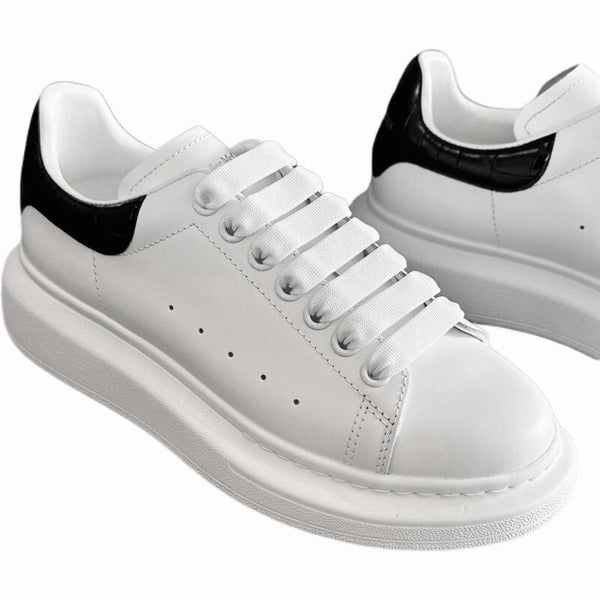 ALEXANDER MCQUEEN Oversized Sneaker White/Black Crocodile
