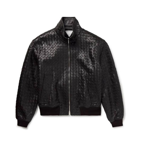 Bottega Veneta Intrecciato Leather Bomber Jacket