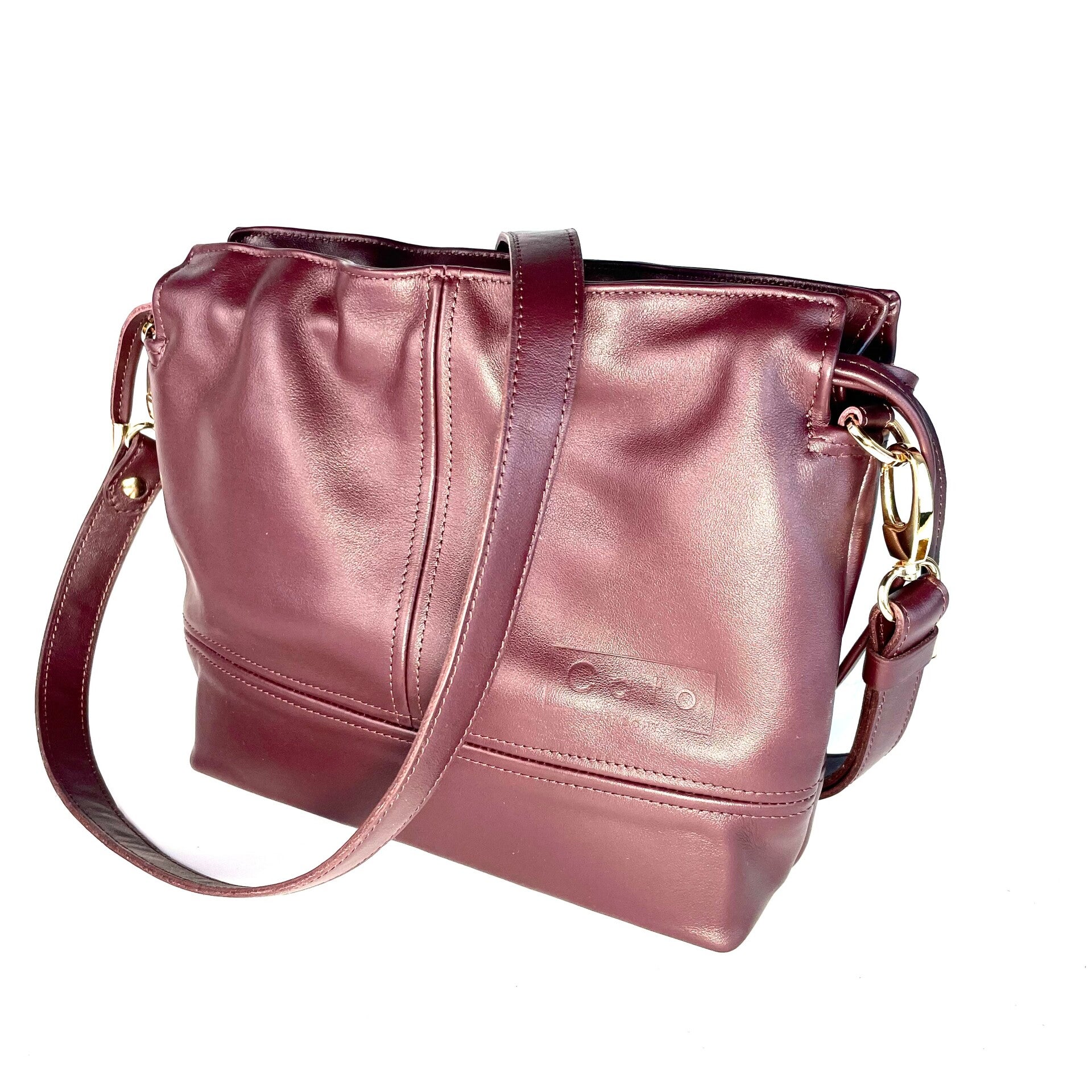 Kalfsleren boxy schoudertas