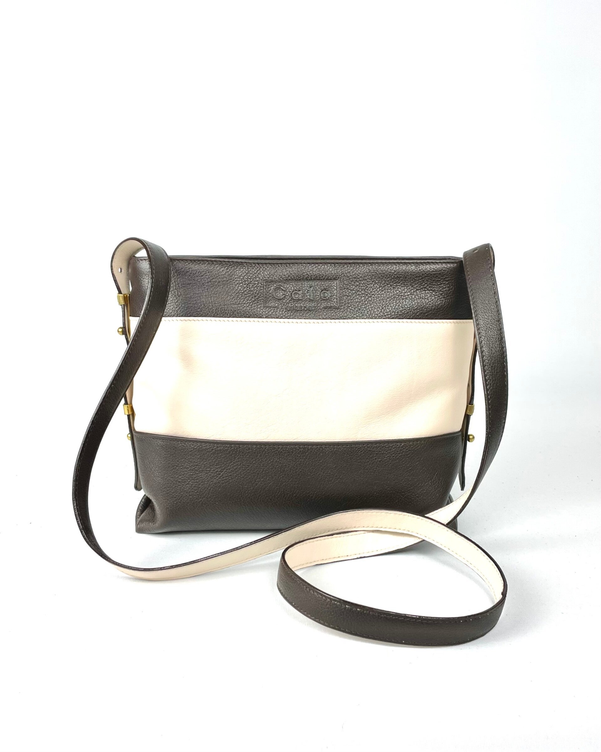Kalfsleren cross-body met rits