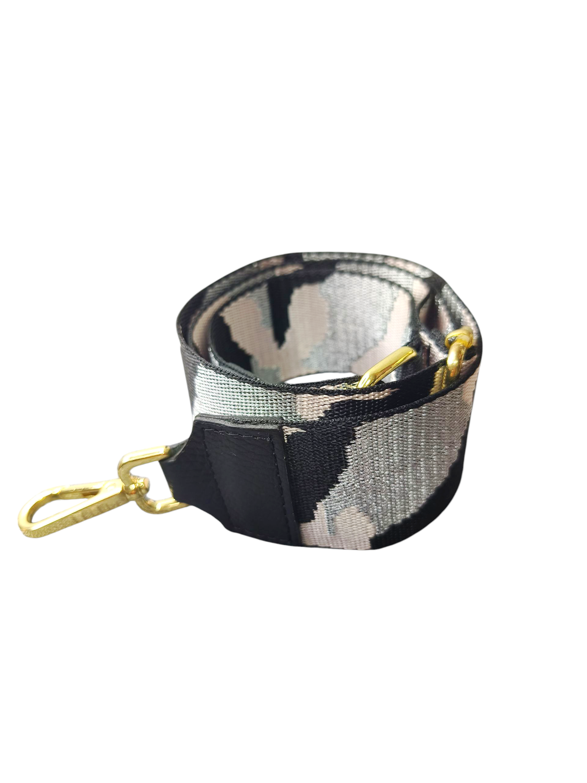 Lanière Noire /rose poudré et argent