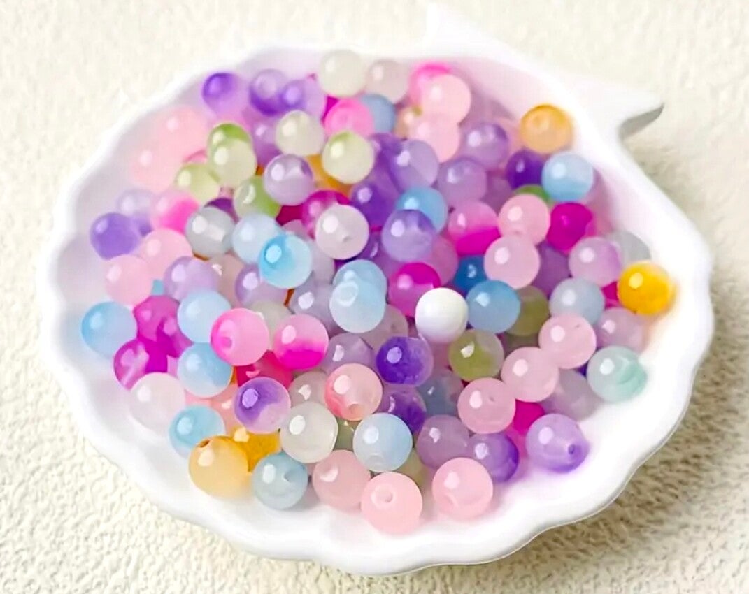 #3610#  Perles en verre dégradé pastel de 8 mm - 30g