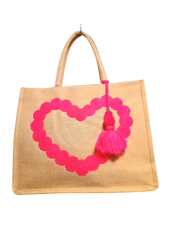 Sac de plage Cœur Rose