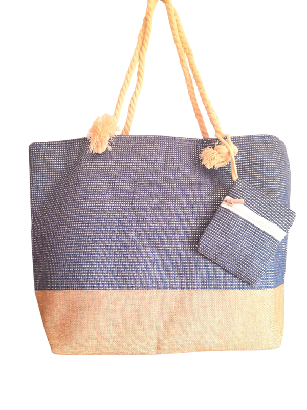 Sac de Plage Lurex Bleu