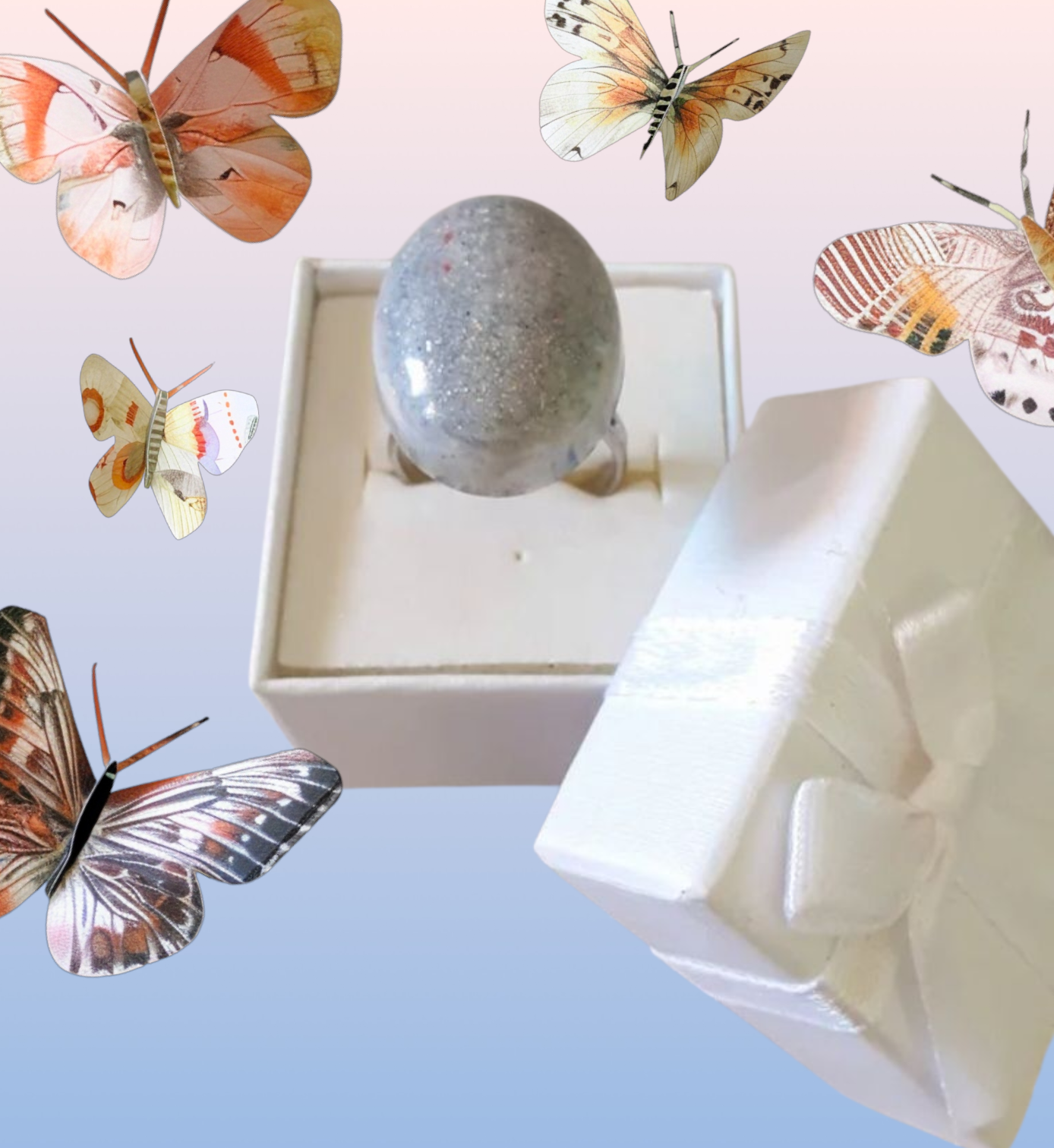 Résine Gris pailleté