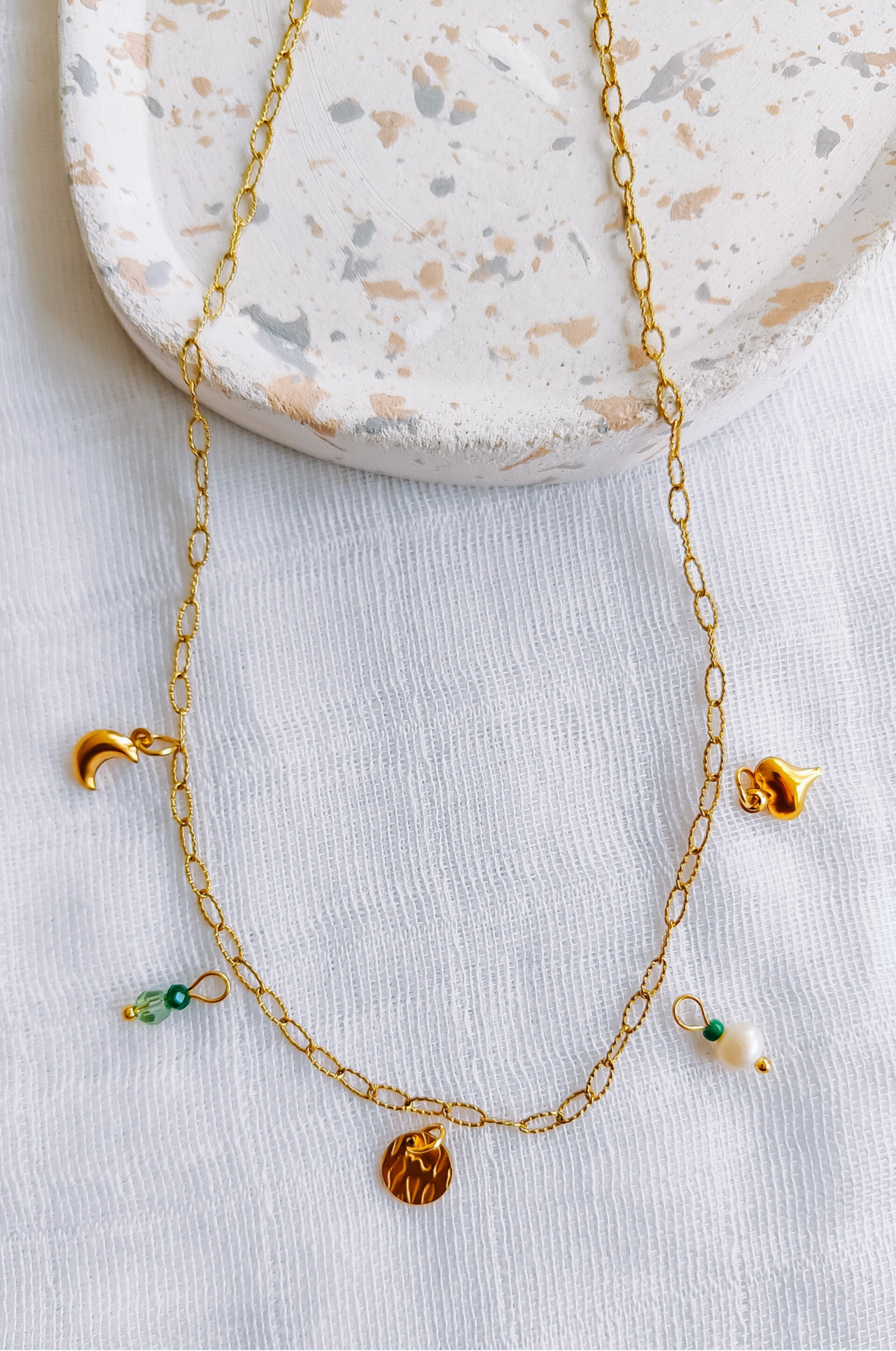 M&M - fijne ovale schakelketting textuur (zonder bedels) - goud of zilver