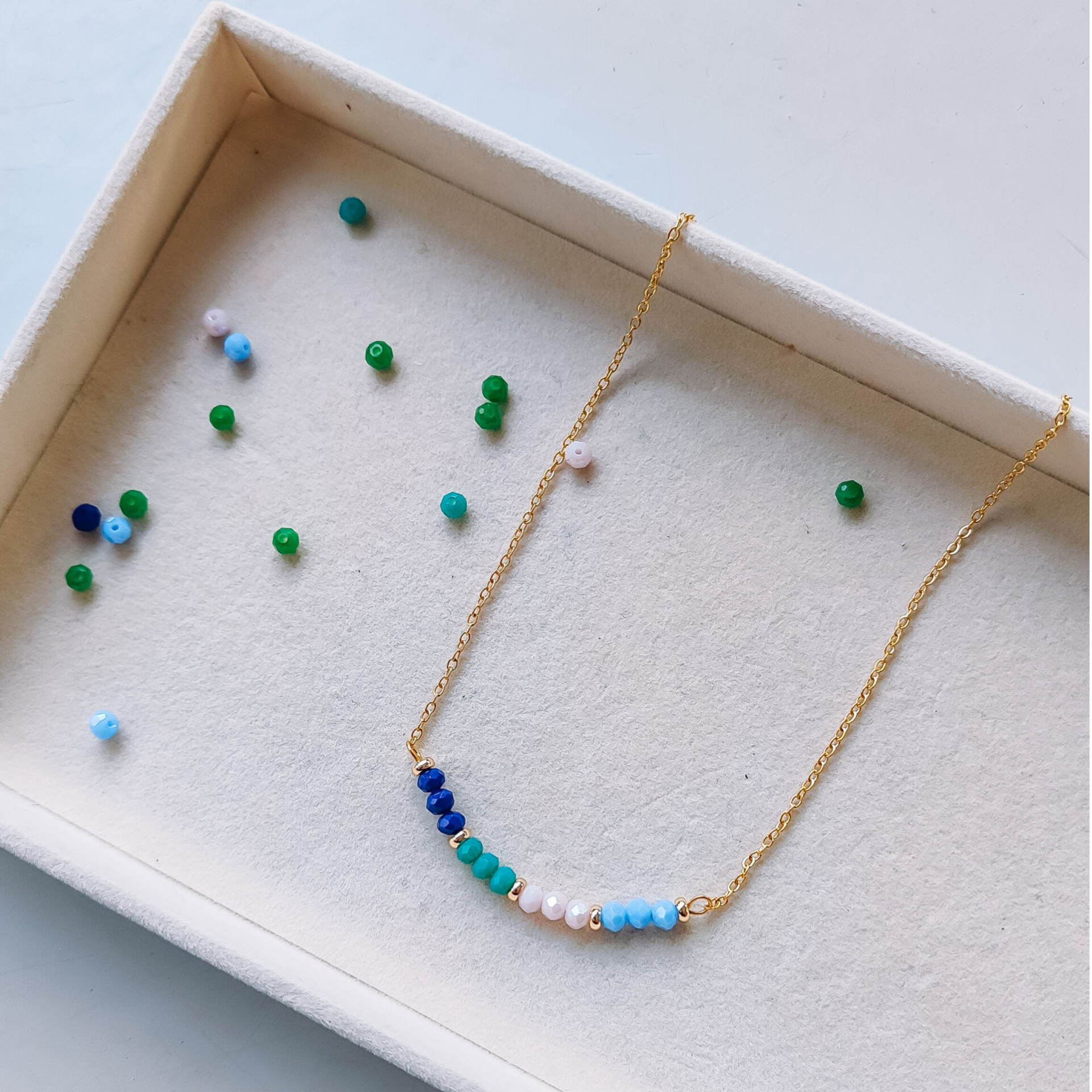 Beautiful Beads - tiny pearls blue