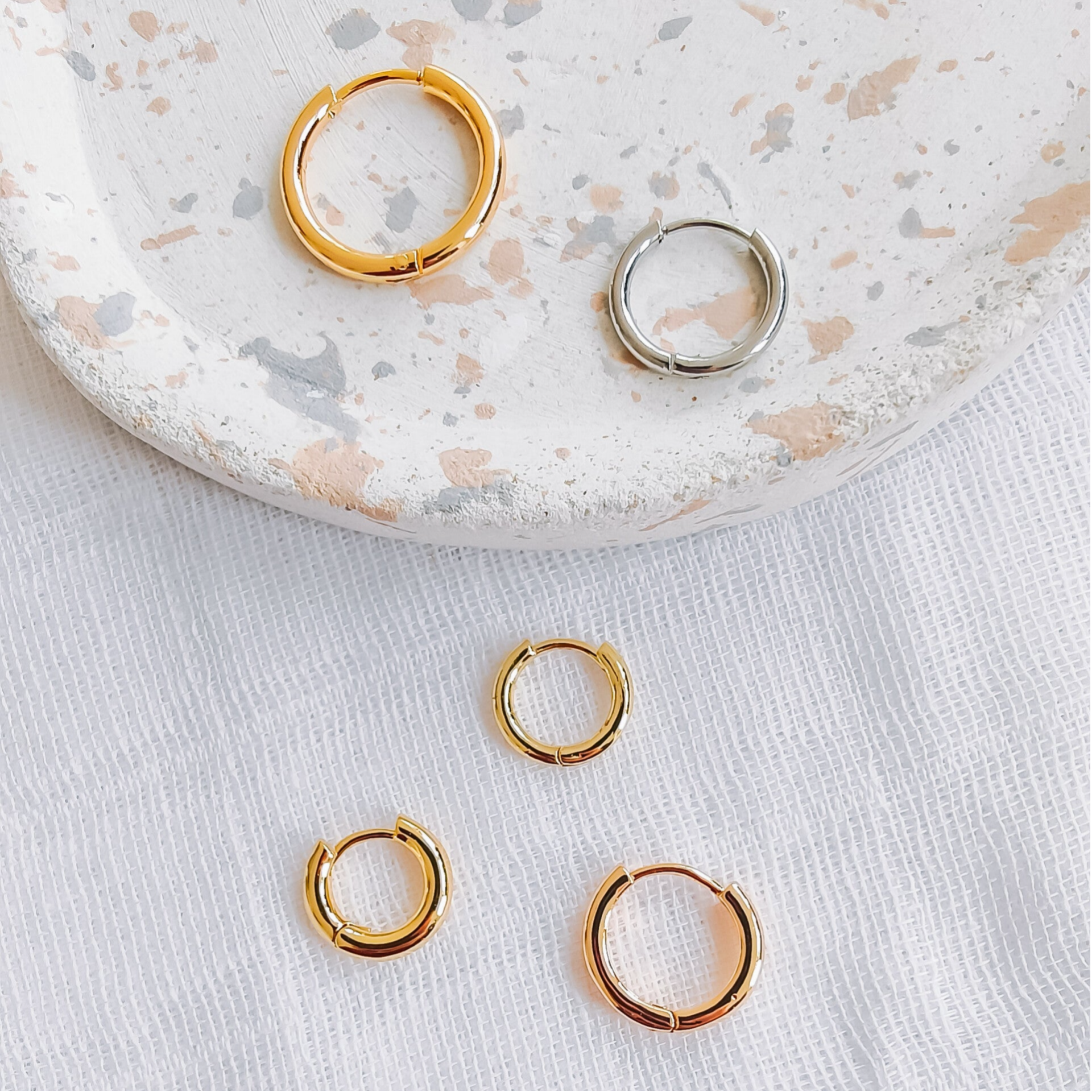 M&M - vergulde basic oorring