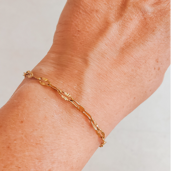 Basic Gold - armband diamanttextuur