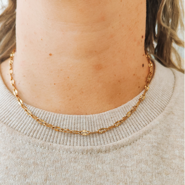 Basic Gold - Necklaces diamanttextuur