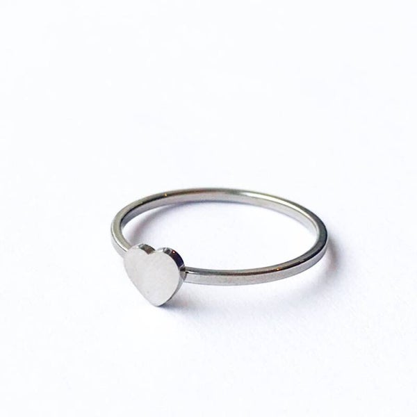 Stainless steel 'heart ring' - 090