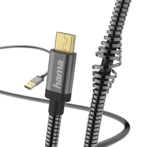 Hama Lade- / Datenkabel "Metall", Micro-USB, 1,5m, Anthrazit (00173625)