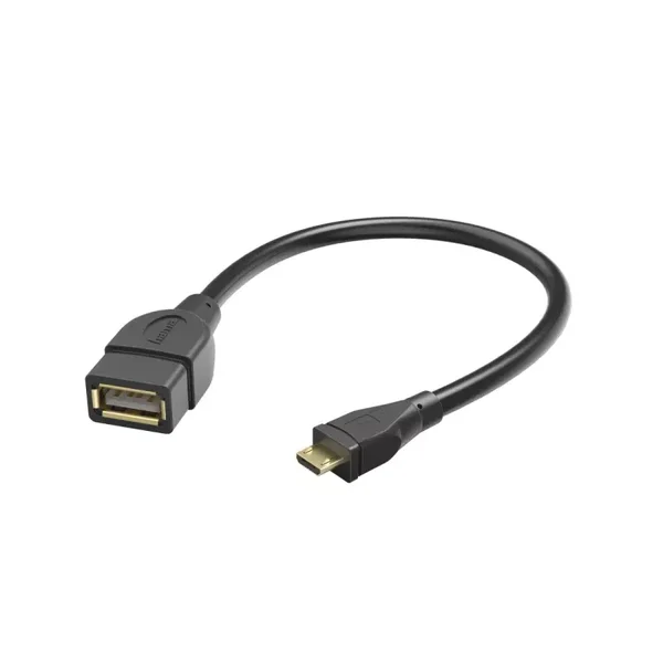 Hama USB-2.0-Adapterkabel, OTG, Micro-B-Stecker - A-Buchse, 15 cm, Schwarz (00173892)