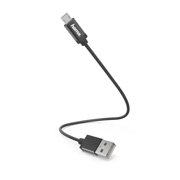 Hama Lade- / Datenkabel, Micro-USB, 0,2 m, Schwarz (00178279)