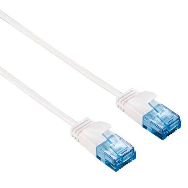 Hama CAT-6-Netzwerkkabel Slim-Flexible, Weiß, 0,75m (00185250)