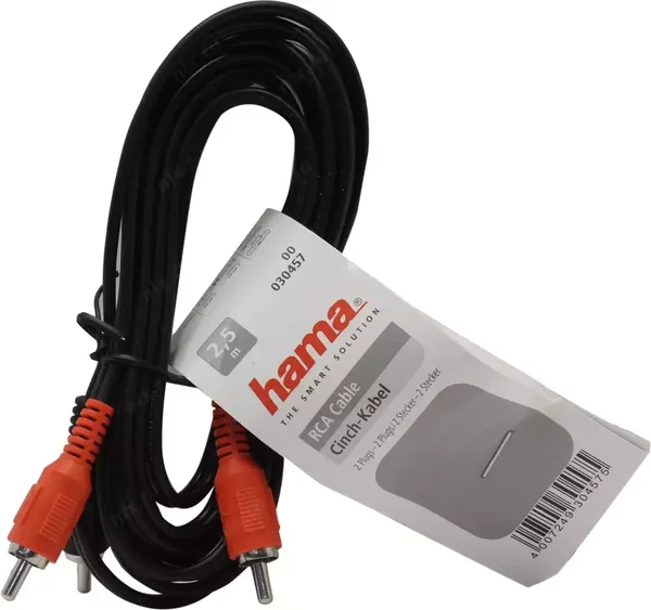 Hama Audio-Kabel 2 Cinchstecker - 2 Cinchstecker, 2,5m (00030457)