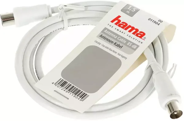 Hama Antennen-Kabel Koax-Stecker - Koax-Kupplung 1,5 m 85 dB (00011904)