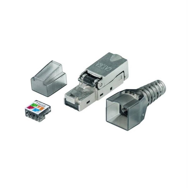 Hama - CAT-6a-Stecker mit Knickschutzhülle 8p8c (RJ45), geschirmt, (00185234)