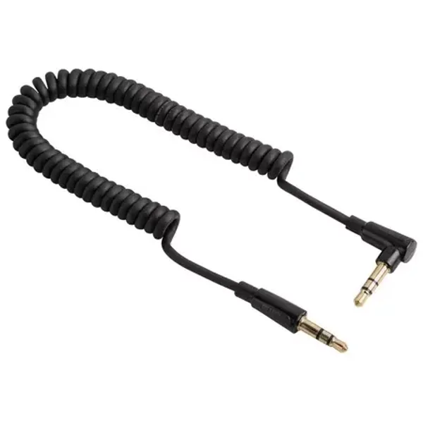 HAMA Spiralkabel "Flexi-Slim", 3,5-mm-Klinken-St. 90° - Stecker, Stereo, 0,75m (00123330)