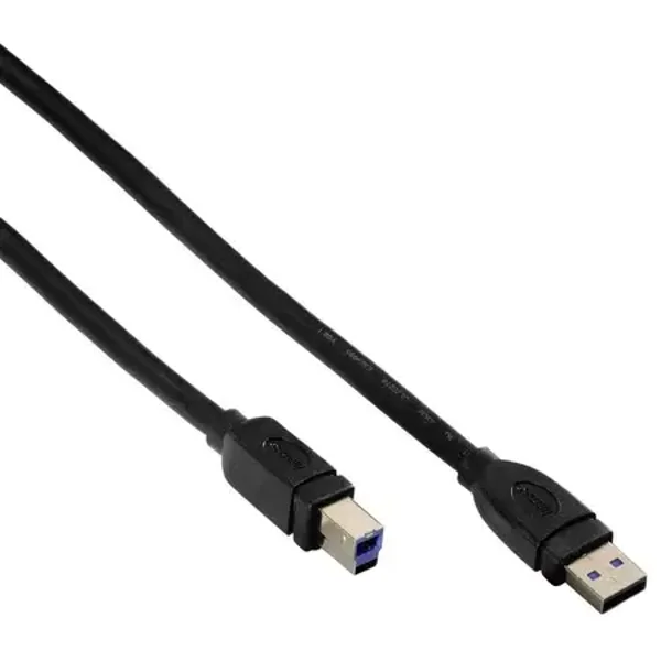 HAMA USB-3.0-Kabel, geschirmt, 1,80m (USB-3.0-Kabel, geschirmt, 1,80m, schwarz, Druckerkabel) (00054501)
